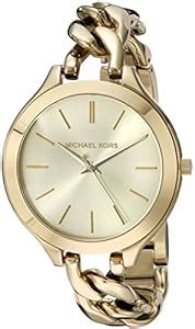 michael kors slim runway twist watch gold